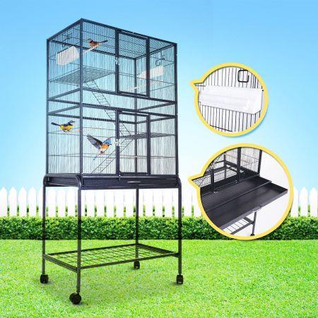 Large Stand-Alone Bird Cage on Wheels