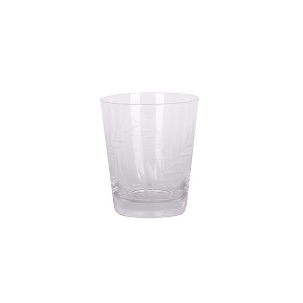 Leaf Cut Short Tumbler Glass