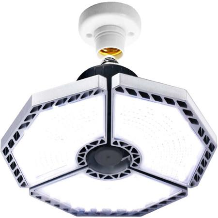 LED Garage Lights, 140W 18500 Lumens Garage Ceiling Lighting, 6000K Daylight with Deformable Three Panels Garage Light Fixture E26/E27 Triple Glow LED Shop Light