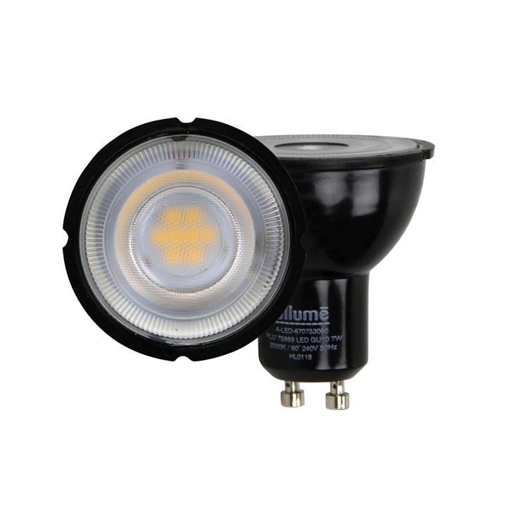 Led Gu10 7W 5000K 60Deg Black Body