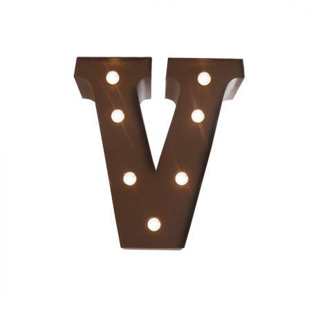 LED Metal Letter Lights Free Standing Hanging Marquee Event Party D?cor Letter V
