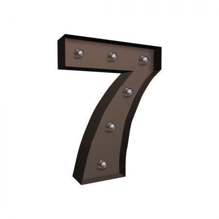 LED Metal Number Lights Free Standing Hanging Marquee Event Party D?cor Number 7