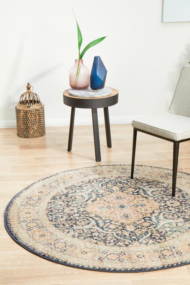 Legacy 858 Midnight Round Rug 240X240CM