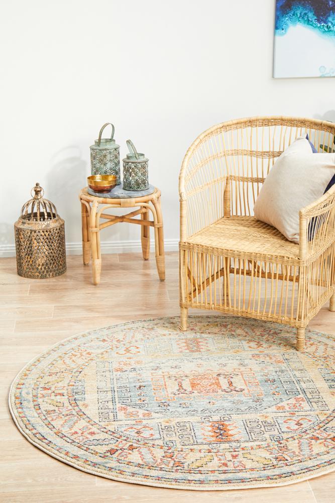 Legacy 859 Sky Blue Round Rug 150X150CM