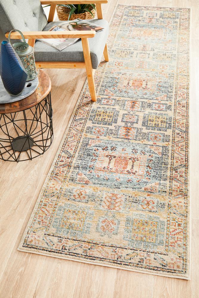 Legacy 859 Sky Blue Runner Rug 400X80CM