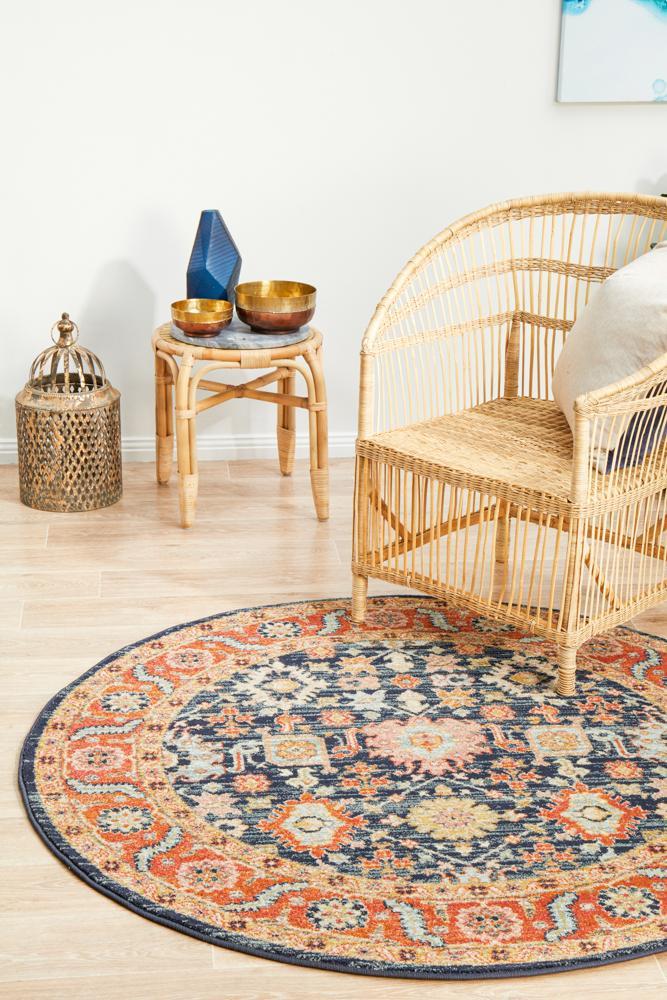 Legacy 860 Navy Round Rug 200X200CM