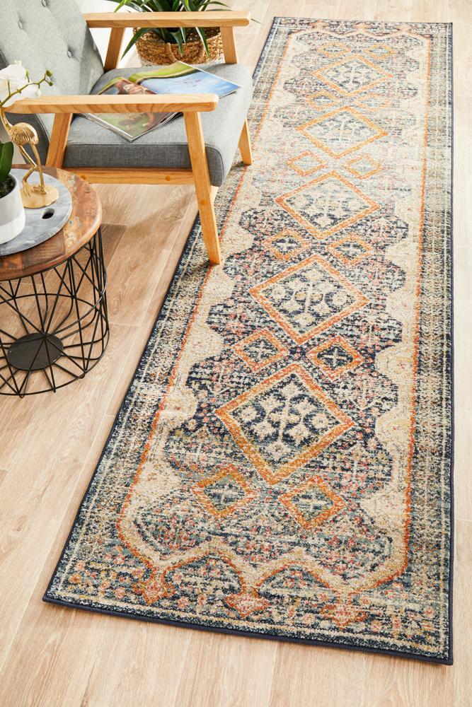 Legacy 863 Navy Runner Rug 400X80CM
