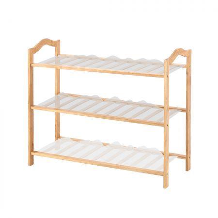 Levede Bamboo Shoe Rack Storage Wooden Organizer Shelf Stand 3 Tiers Layers 70cm