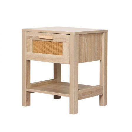 Levede Bedside Tables Rattan Wood Drawers Nightstand Storage Cabinet Bedroom