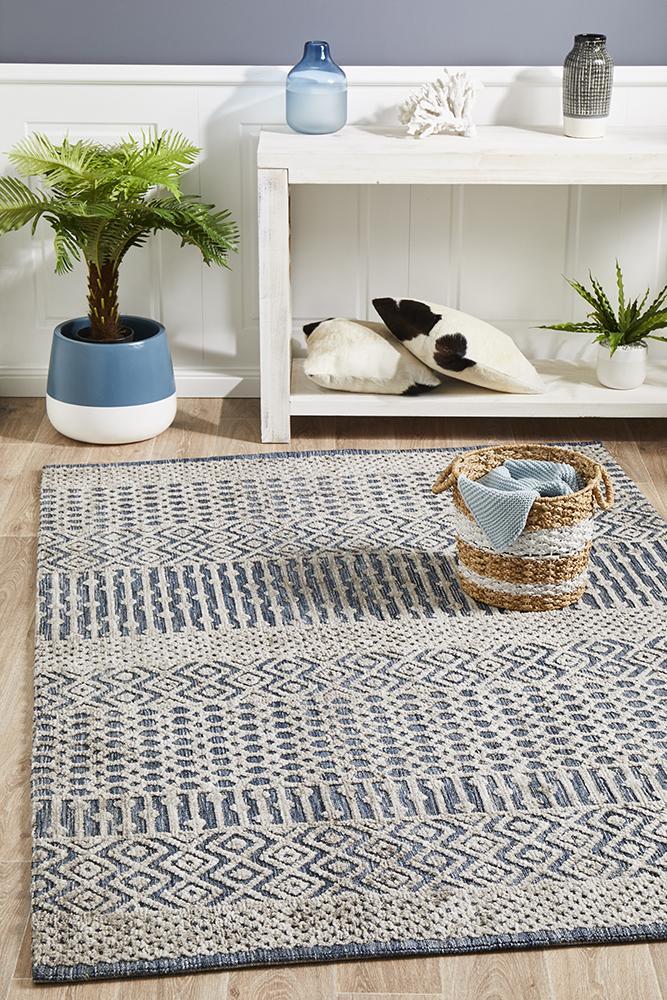 Levi Corey Navy Grey Rug 400X300CM