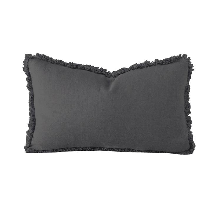 Linen Cushion 30x60cm Charcoal