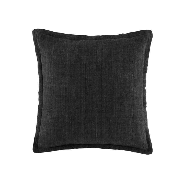 Linen Cushion  50x50  -  Black  Square