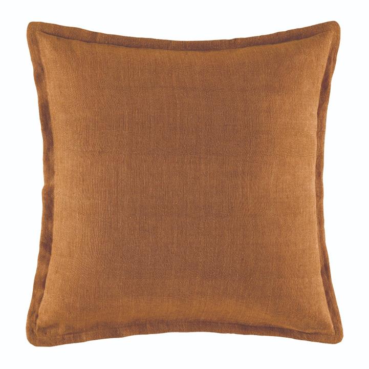Linen Cushion  50x50  -  Mustard  Square