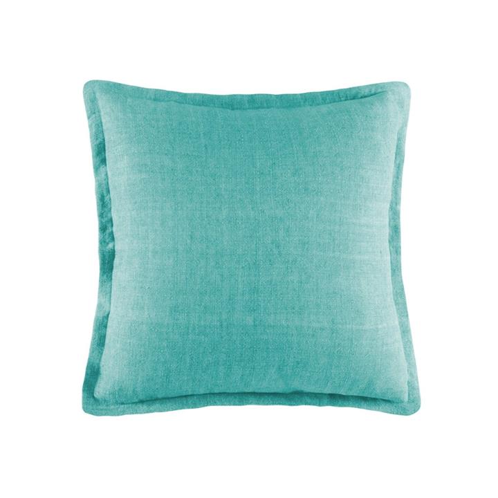 Linen Cushion  50x50  -  Peacock  Square