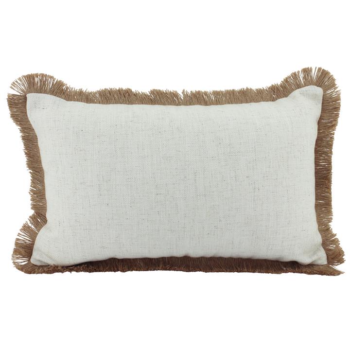 Linen Fringe Cush Beige 30x50cm