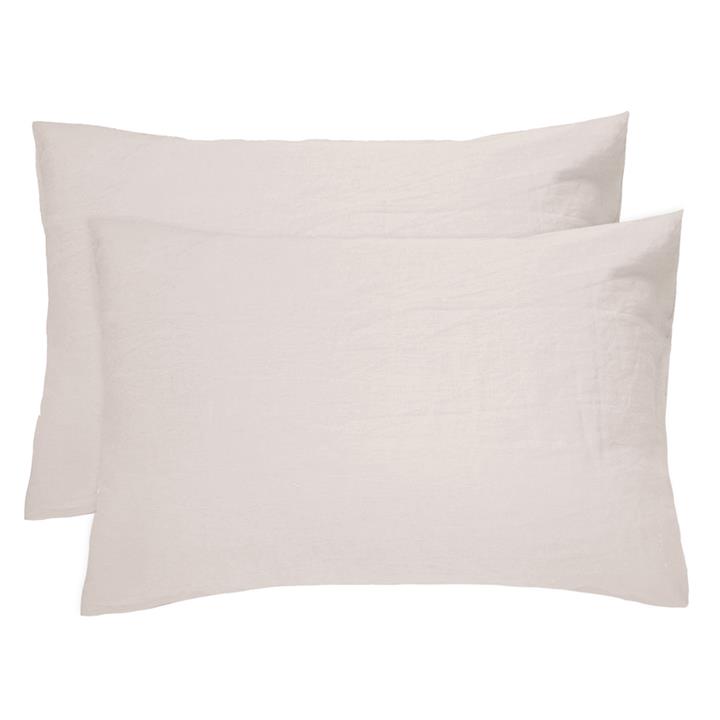 Linen Pillowcase Pair Pebble