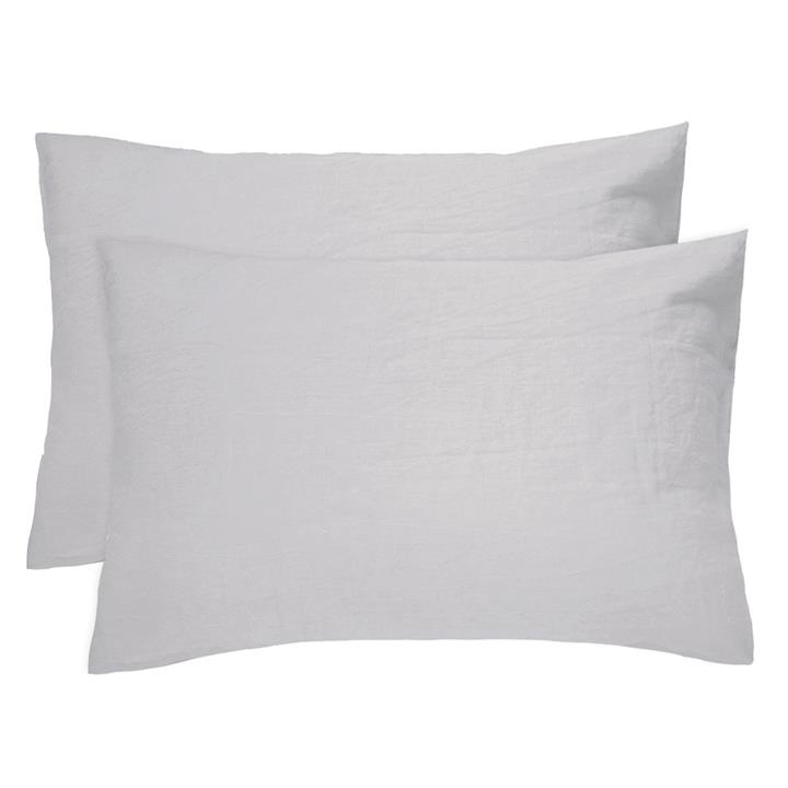 Linen Pillowcase Pair Silver