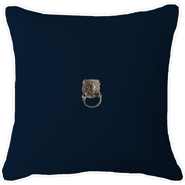 Lion Head Silver Navy With White Pipe