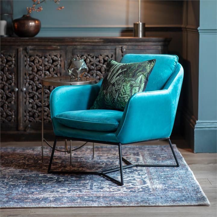 Lionel Chair Teal Velvet