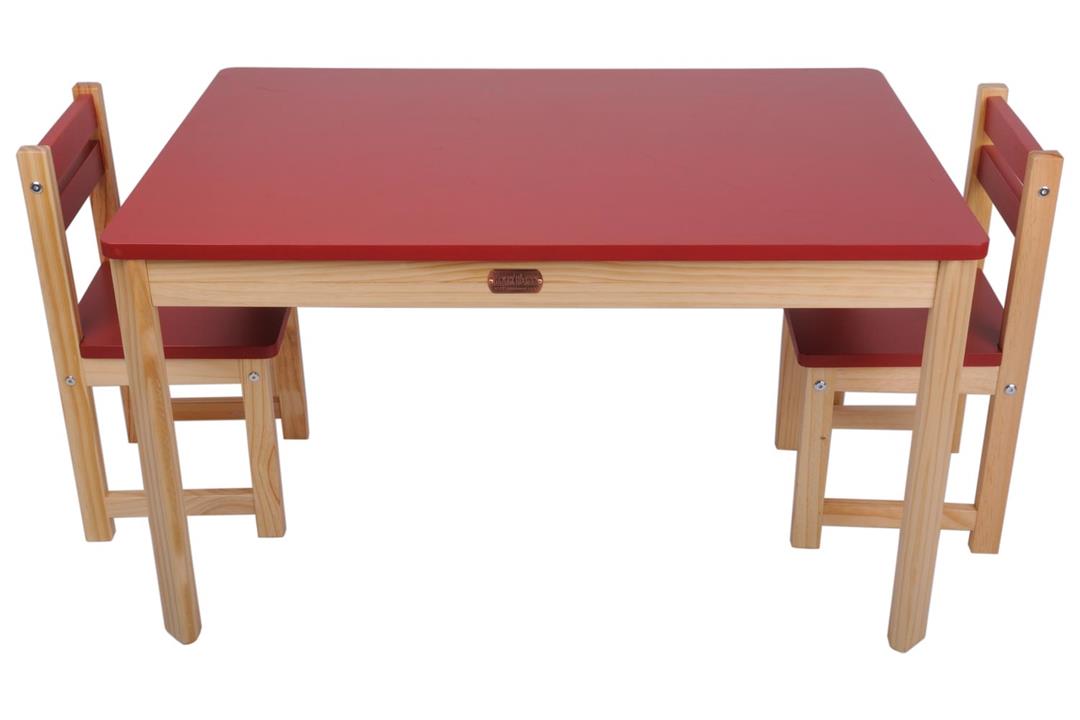Little Boss Rectangular Table and Chair Set Red