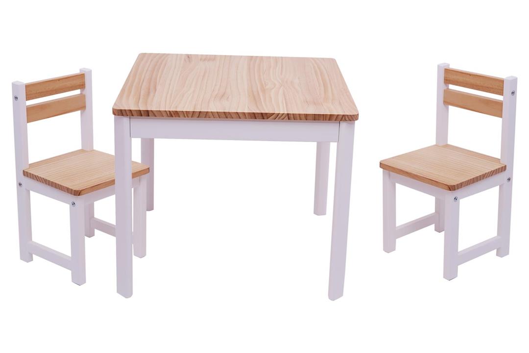 Little Boss Square Table and Chair Set White / Natural