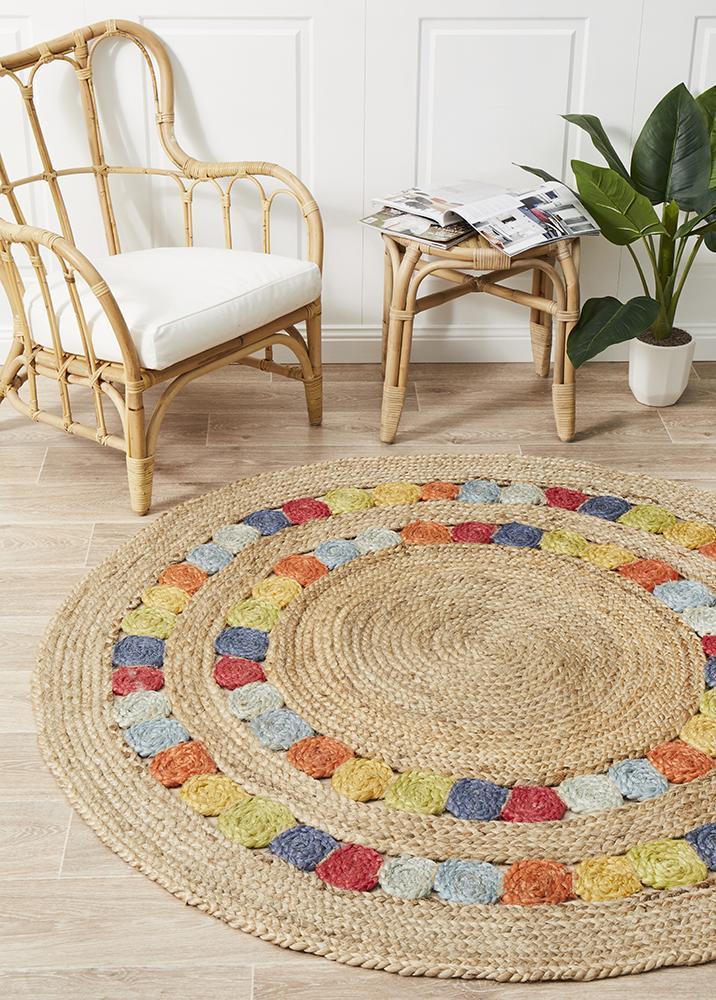 Little Miss Daisy Jute Rug 150x150cm