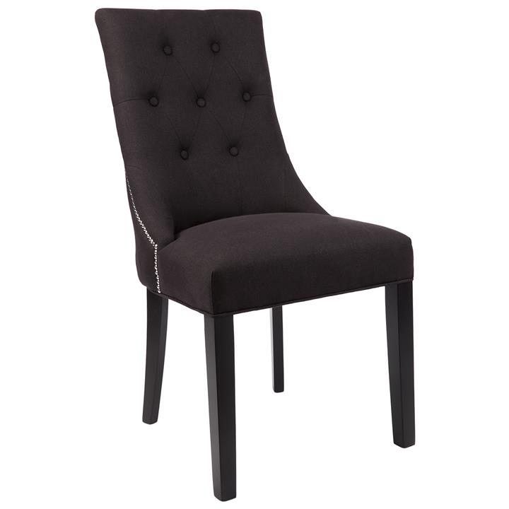London Dining Chair - Black Linen