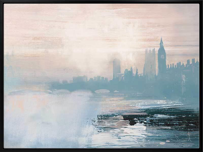 London View - Black Box Frame Canvas - 90x120 - Landscape