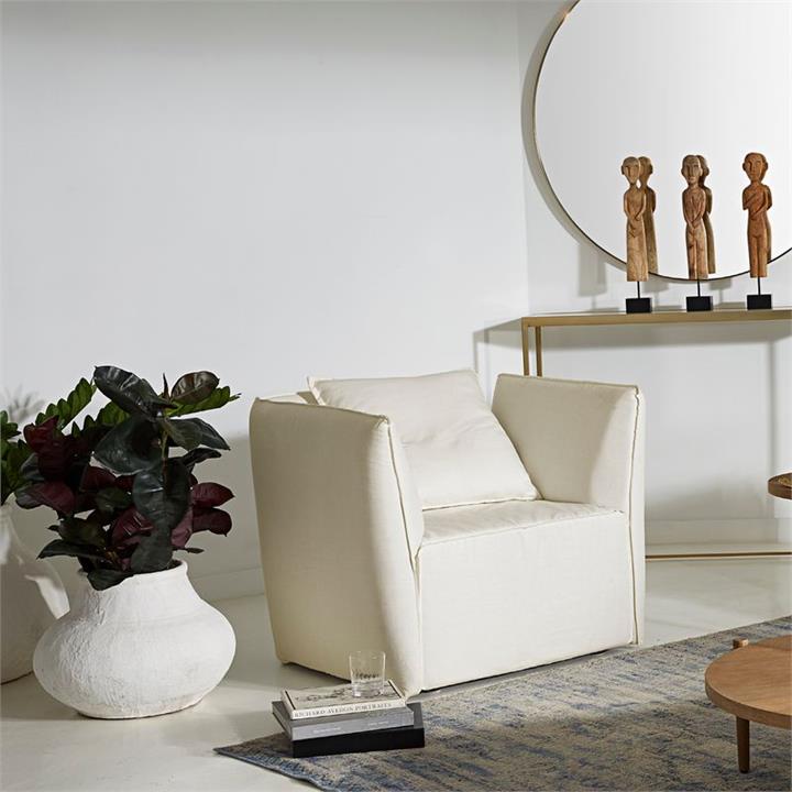 Louella Single Seat Sofa In White