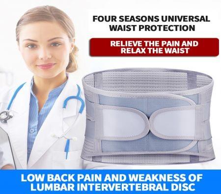 Lumbar Support Belt Orthopedic Strain Pain Relief Corset Back Spine Decompression Brace Self-heating Waist Protection Size M,COL GREY