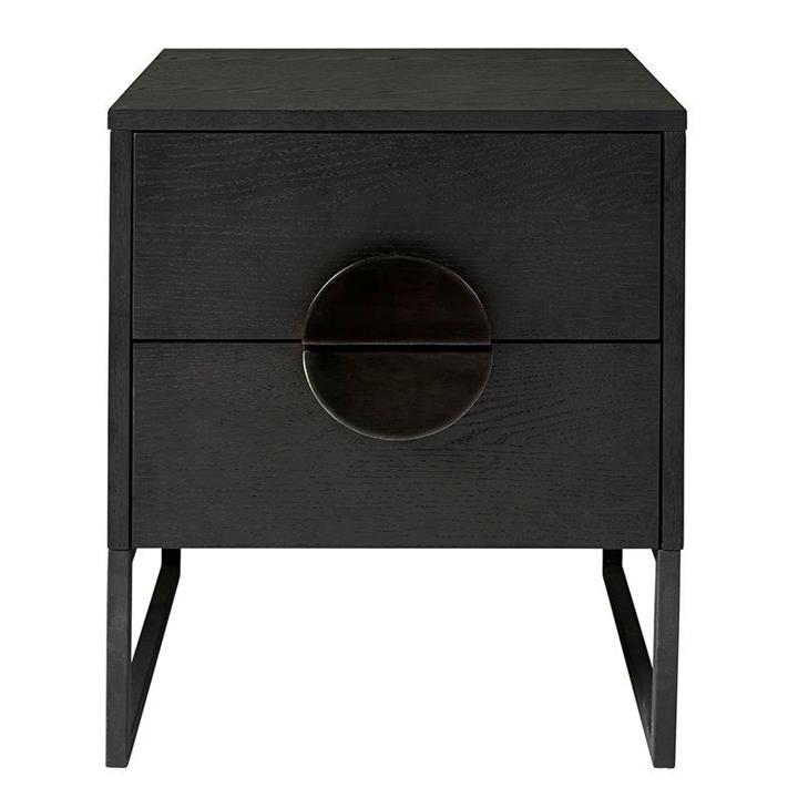 Luna Ii 2-Drawer Black Bedside - Black