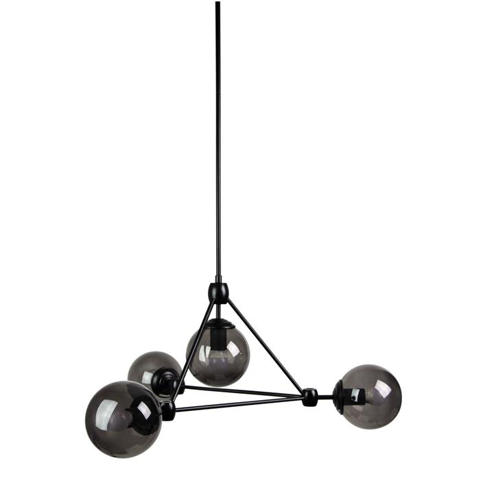 Lunar 4 Light Pendant Smoke / Matt Black