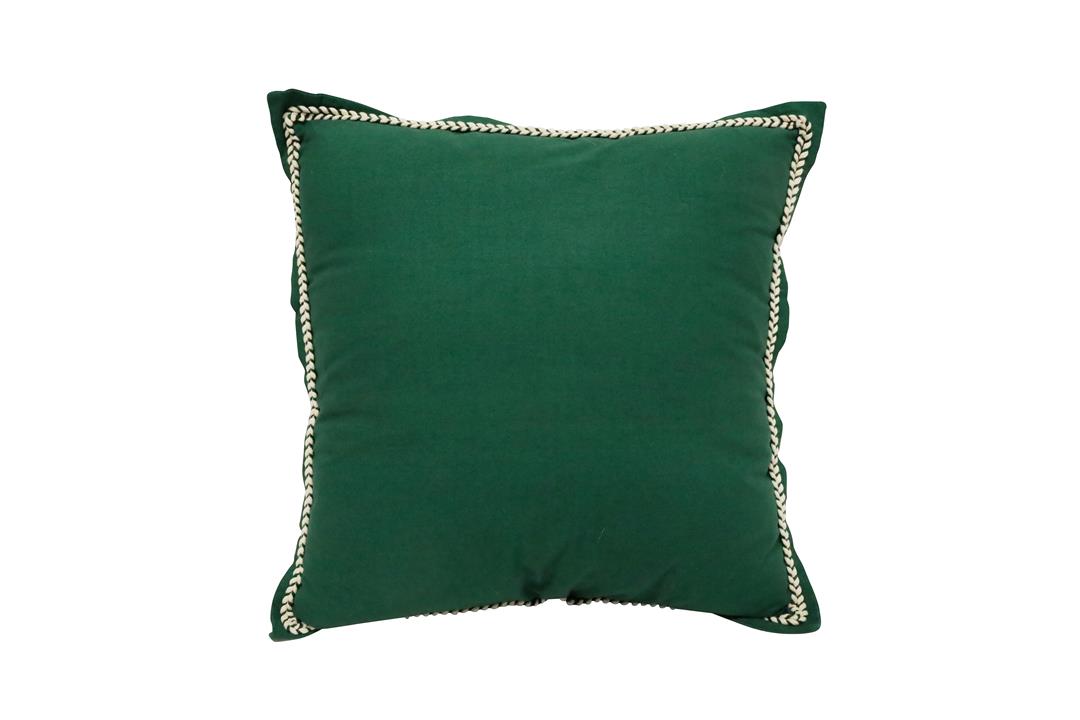 Lush Cushion W Braid Detail - Rich Green