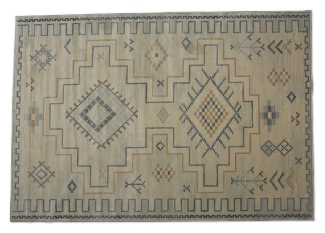 Lustrous Aztec Detail Rug- Beige Multi - 240x340
