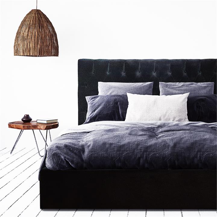 Luxemburg  buttoned custom upholstered storage side rail bed frame