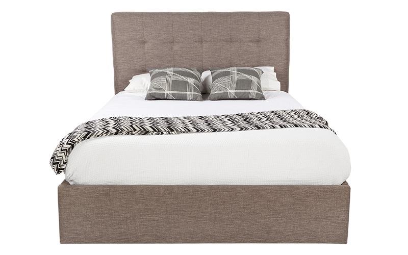 Luxemburg custom upholstered bed head with choice of standard base
