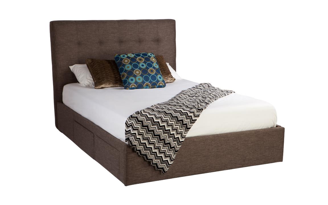 Luxemburg custom upholstered storage  side rail bed frame