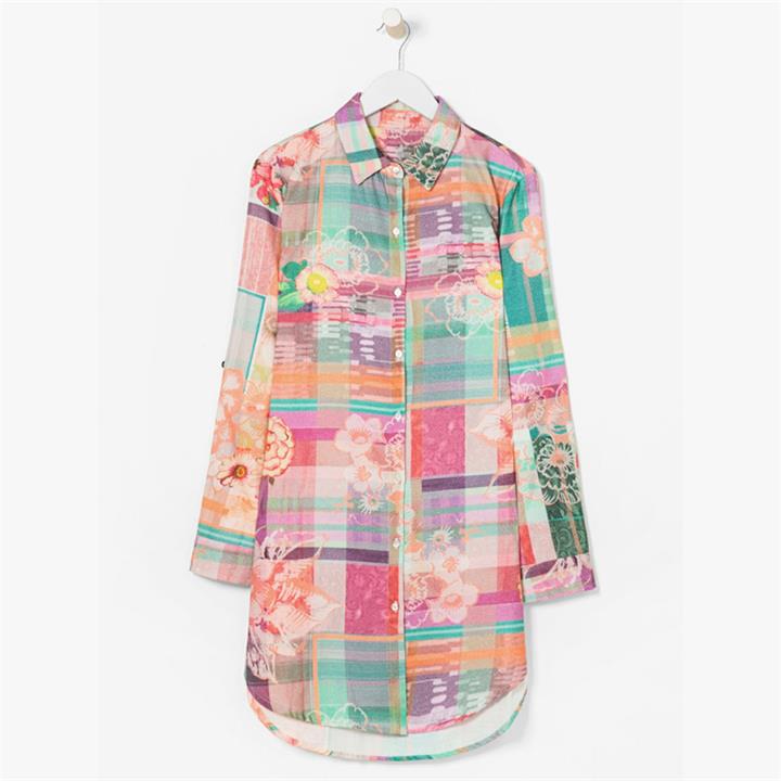 M Desigual LS Nightdress Love Tartan