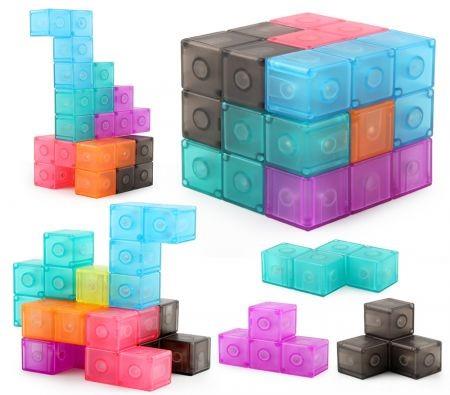 Magnet Toys Building Blocks Magic Magnet 3D Puzzle Cubes, Stress Relief for Adults, Set of 7 Multi Shapes Magnet Blocks