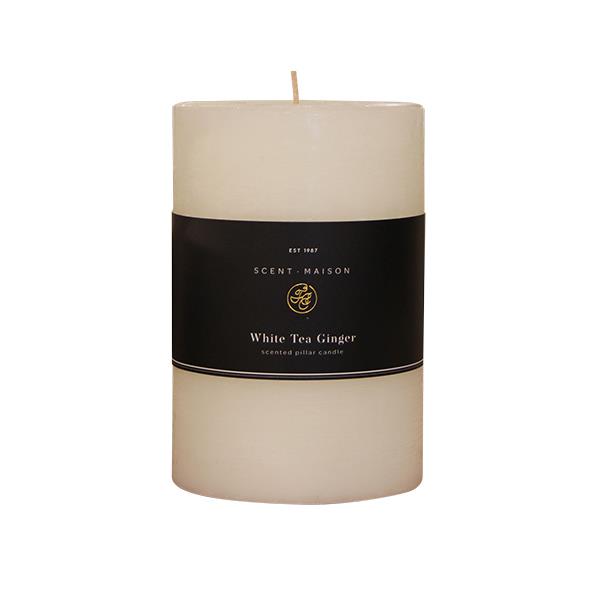 Maison SET 2 Pillar Candle White Tea Ginger 4x6