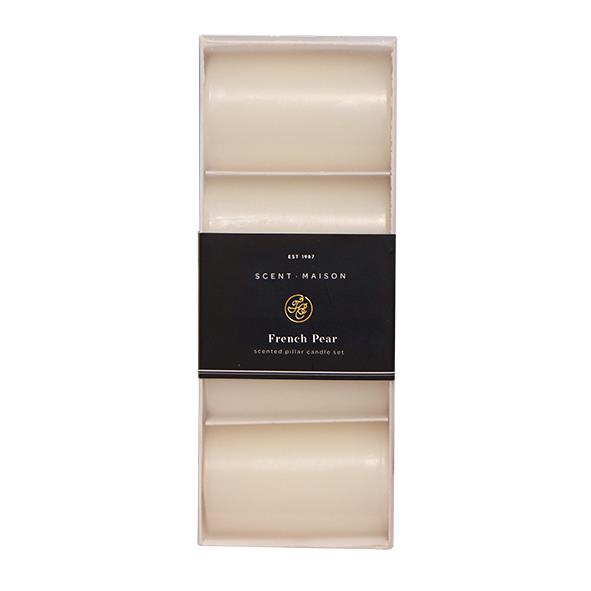 Maison SET 4 Pillar Candle French Pear 2x3