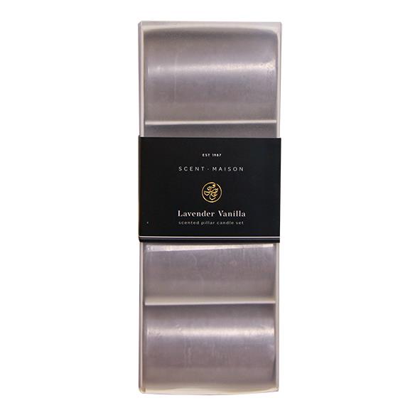 Maison SET 4 Pillar Candle Lavender Vanilla 2x3