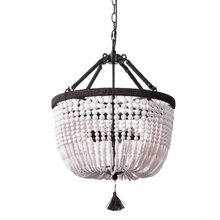 Malabar Beaded Pendant - Small Black/White