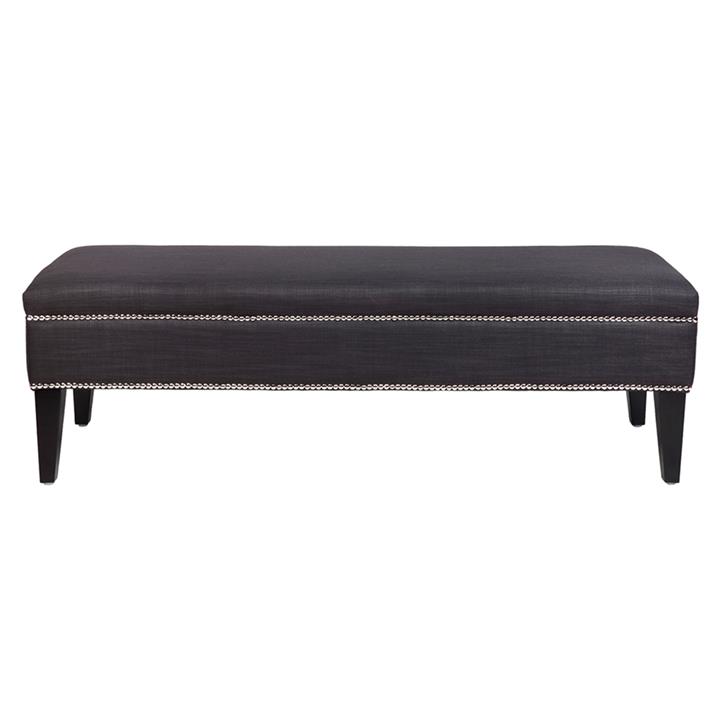 Manhattan Bench Ottoman - Charcoal Linen