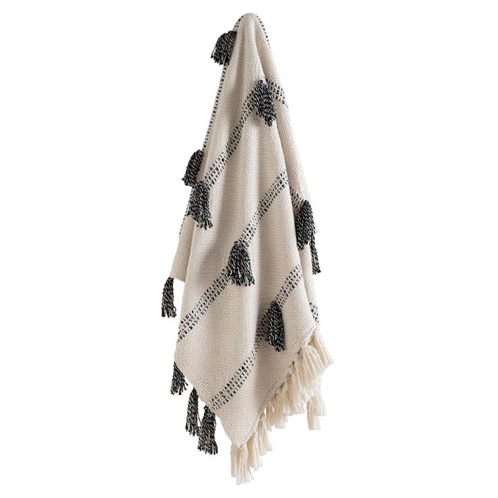 Mansa Stripe Throw - Nat/Black Rectangle