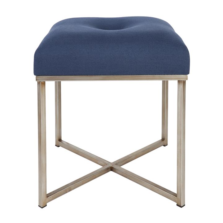 Margot Tufted Stool - Navy Linen