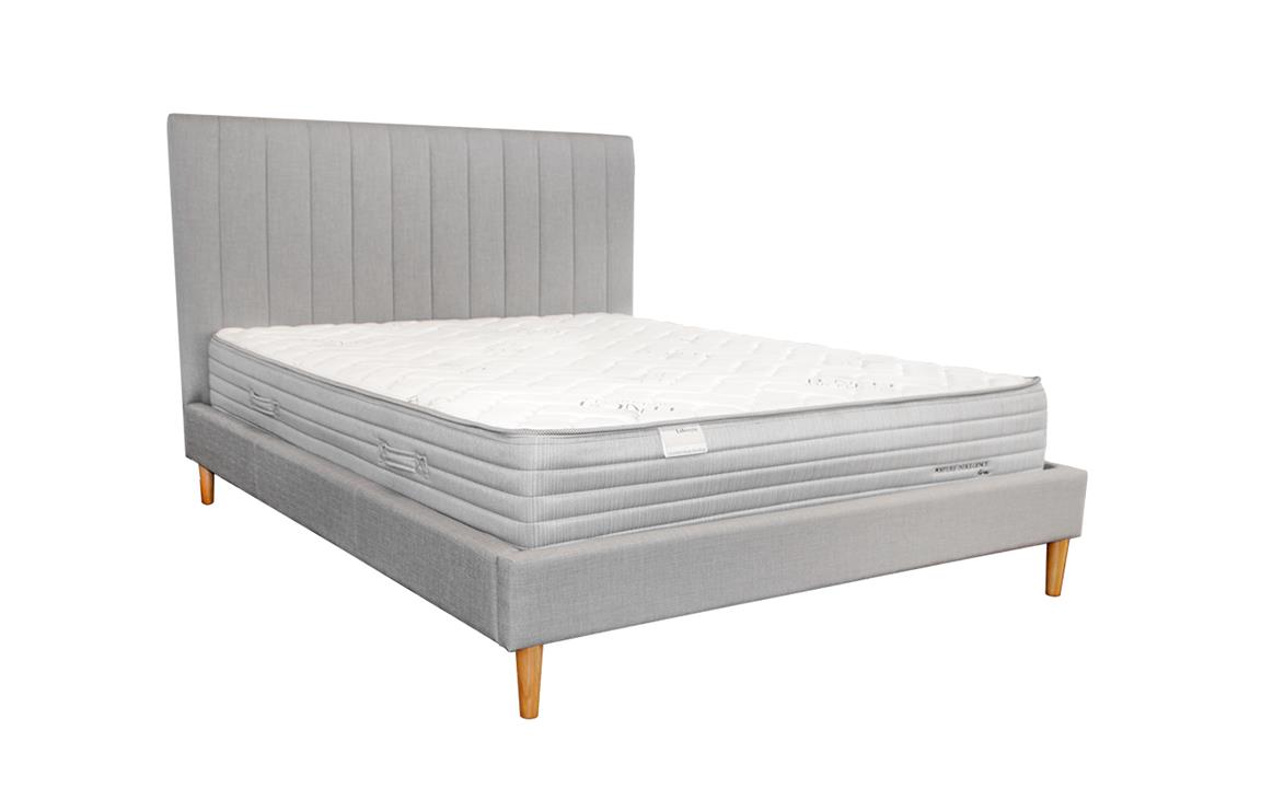 Marlo upholstered bed frame with wooden legs