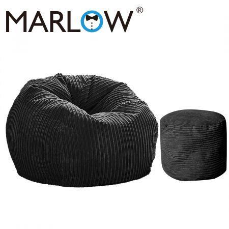 Marlow Bean Bag Chair Cover Home Game Seat Lazy Sofa Cover Large With Foot Stool