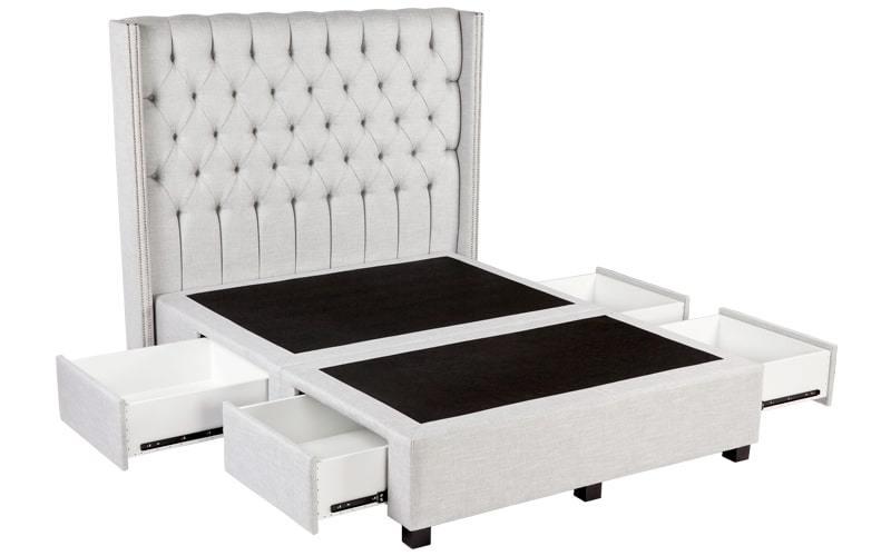 Marseille upholstered bed frame with choice of storage base