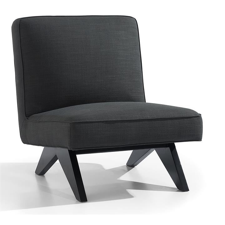 Martyn Slipper Chair - Charcoal Linen